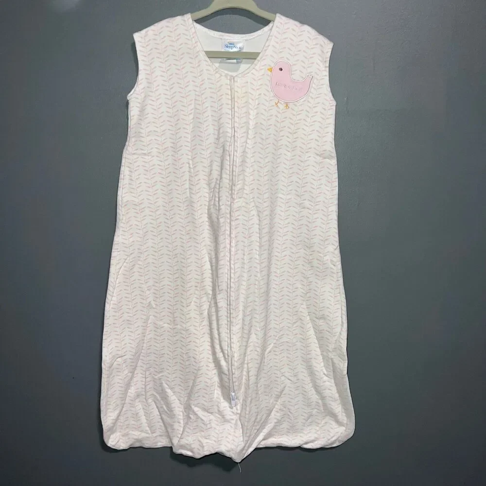 Halo Sleepsack Wearable Blanket Medium 6-12m Pink White Bird